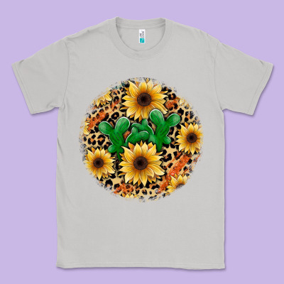 Leopard Cactus Sunflower Classic Tee Designed By Jahusdesignshop