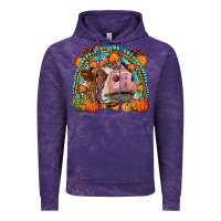 Cloud Purple Fall Cow Rainbow Vintage Hoodie - LillyAllenDesigns
