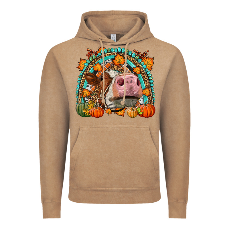 Fall Cow Rainbow Vintage Hoodie by LillyAllenDesigns | Teevron