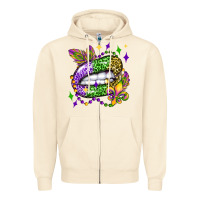 Sandshell mardi gras lip olivia Zipper Hoodie - OliviaCreatesArt
