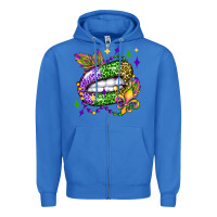 True Royal mardi gras lip olivia Zipper Hoodie - OliviaCreatesArt