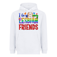 White I Love My Lesbian Friends Heavyweight Hoodie - BundleAndBundleShop