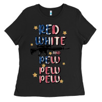 Black red white and pew pew pew Ladies Tee - MaliasSmallBusiness
