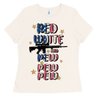 Bone red white and pew pew pew Ladies Tee - MaliasSmallBusiness