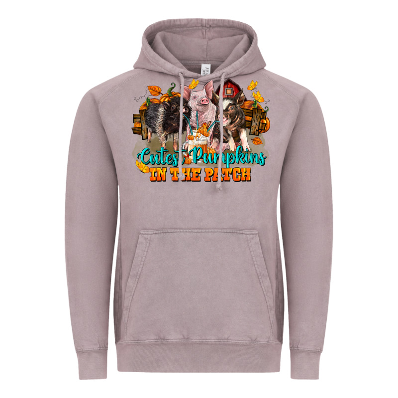 Fall Cutest Pumpkin In The Patch Pig Vintage Hoodie by LillyAllenDesigns | Teevron