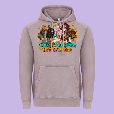 Fall Cutest Pumpkin In The Patch Pig Vintage Hoodie Designed By Lillyallendesigns