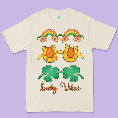 Lucky Vibes St. Patrick's Day Premium Tee Designed By Maliassmallbusiness