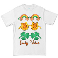 White lucky vibes st. patrick's day Premium Tee - MaliasSmallBusiness