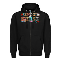 Black school nurse Zipper Hoodie - OliviaCreatesArt