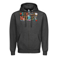 Charcoal Heather school nurse Zipper Hoodie - OliviaCreatesArt