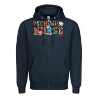 Navy school nurse Zipper Hoodie - OliviaCreatesArt