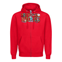 Red school nurse Zipper Hoodie - OliviaCreatesArt