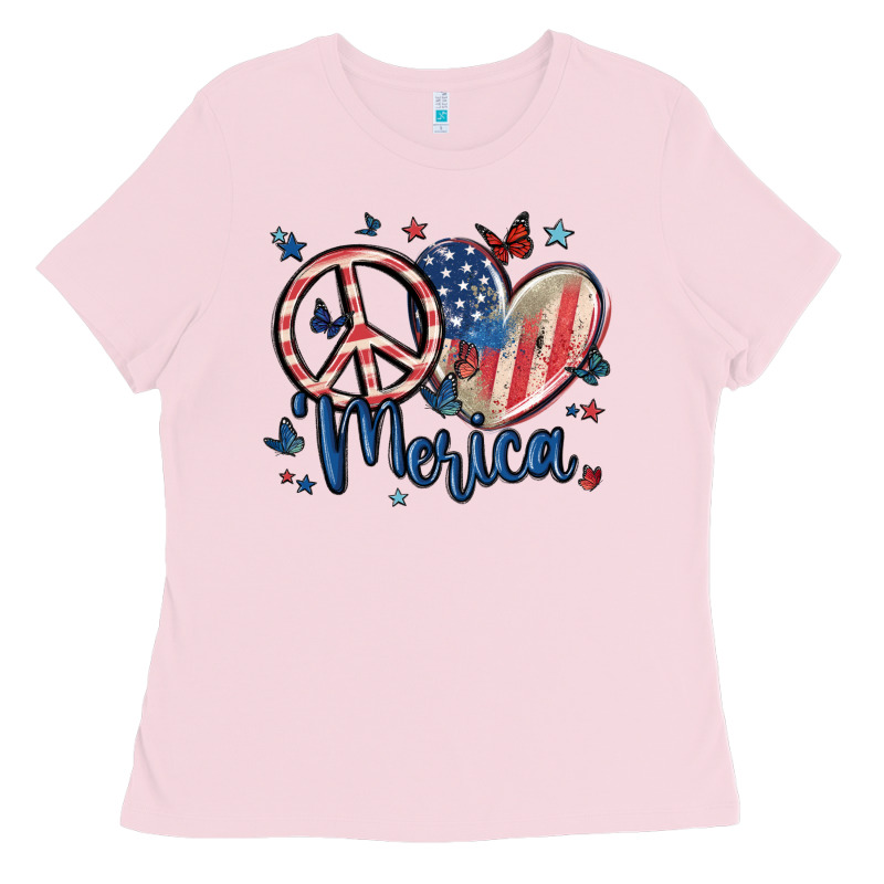 Peace Love 'merica Ladies Tee by MaliasSmallBusiness | Teevron