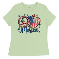 Matcha peace love 'merica Ladies Tee - MaliasSmallBusiness
