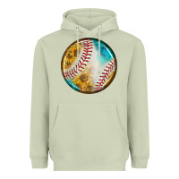 Matcha baseball with sunflower round earrings Heavyweight Hoodie - BundleAndBundleShop