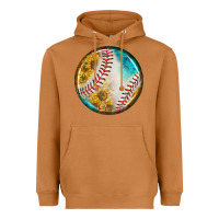 Meerkat baseball with sunflower round earrings Heavyweight Hoodie - BundleAndBundleShop