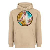Mushroom baseball with sunflower round earrings Heavyweight Hoodie - BundleAndBundleShop