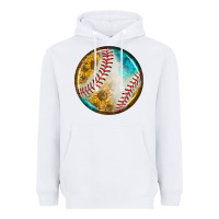 White baseball with sunflower round earrings Heavyweight Hoodie - BundleAndBundleShop
