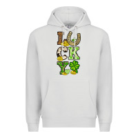 Dove Grey St. Patrick's Western lucky Premium Hoodie - OliviaCreatesArt