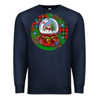 Navy snow globe christmas ornament Premium Sweatshirt - BundleAndBundleShop