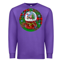 Purple snow globe christmas ornament Premium Sweatshirt - BundleAndBundleShop