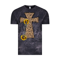 Cloud Black he is risen leopard cross Vintage Tee - JahusDesignShop