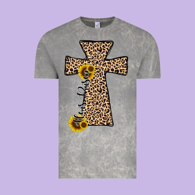 He Is Risen Leopard Cross Vintage Tee Designed By Jahusdesignshop