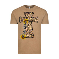 Vintage Coffee he is risen leopard cross Vintage Tee - JahusDesignShop
