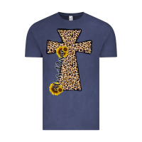 Vintage Denim he is risen leopard cross Vintage Tee - JahusDesignShop