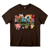 Chocolate Brown behavior specialist Heavy Core Tee - MaliasSmallBusiness