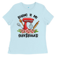 Baby Blue baking is my superpower malia Ladies Tee - MaliasSmallBusiness