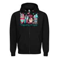 Black rt respiratory therapist coffee cups Zipper Hoodie - OliviaCreatesArt