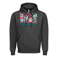 Charcoal Heather rt respiratory therapist coffee cups Zipper Hoodie - OliviaCreatesArt