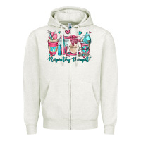 Oatmeal Heather rt respiratory therapist coffee cups Zipper Hoodie - OliviaCreatesArt