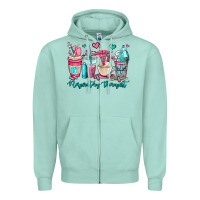 Seafoam rt respiratory therapist coffee cups Zipper Hoodie - OliviaCreatesArt