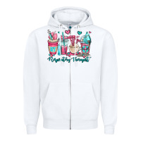 White rt respiratory therapist coffee cups Zipper Hoodie - OliviaCreatesArt