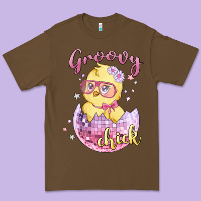 Groovy Chick Easter Premium Tee Designed By Maliassmallbusiness