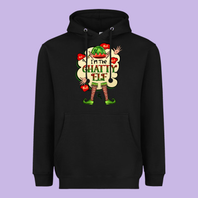Im The Chatty Elf Heavyweight Hoodie Designed By Fadigitalartstudio