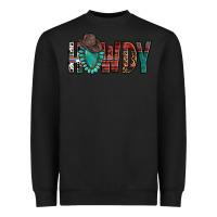 Black Western Howdy Gemstone Cowboy Hat Heavyweight Sweatshirt - HowdyJamesFarm
