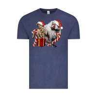 Vintage Denim Christmas Baboon Baby And Mama Vintage Tee - LillyAllenDesigns