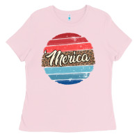 Bubblegum Pink leopard merica Ladies Tee - MaliasSmallBusiness