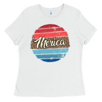 White leopard merica Ladies Tee - MaliasSmallBusiness