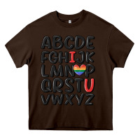 Chocolate Brown pride alphabet Heavy Core Tee - MaliasSmallBusiness