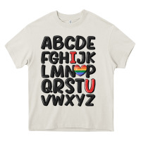 Cream pride alphabet Heavy Core Tee - MaliasSmallBusiness