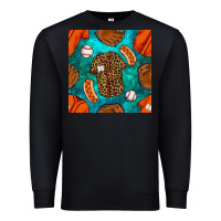 Baseball Leopard Uniform And Hotdog With Gemstone Seamless Pattern Premium Sweatshirt | Teevron