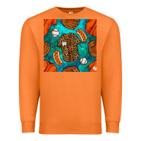 Carrot baseball leopard uniform and hotdog with gemstone seamless pattern Premium Sweatshirt - BundleAndBundleShop