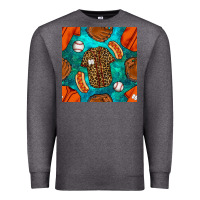 Charcoal Heather baseball leopard uniform and hotdog with gemstone seamless pattern Premium Sweatshirt - BundleAndBundleShop