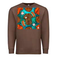 Chestnut baseball leopard uniform and hotdog with gemstone seamless pattern Premium Sweatshirt - BundleAndBundleShop