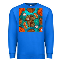 True Royal baseball leopard uniform and hotdog with gemstone seamless pattern Premium Sweatshirt - BundleAndBundleShop