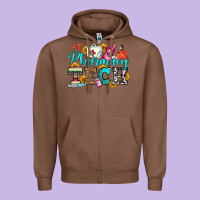Pharmacy Tech Zipper Hoodie Designed By Oliviacreatesart